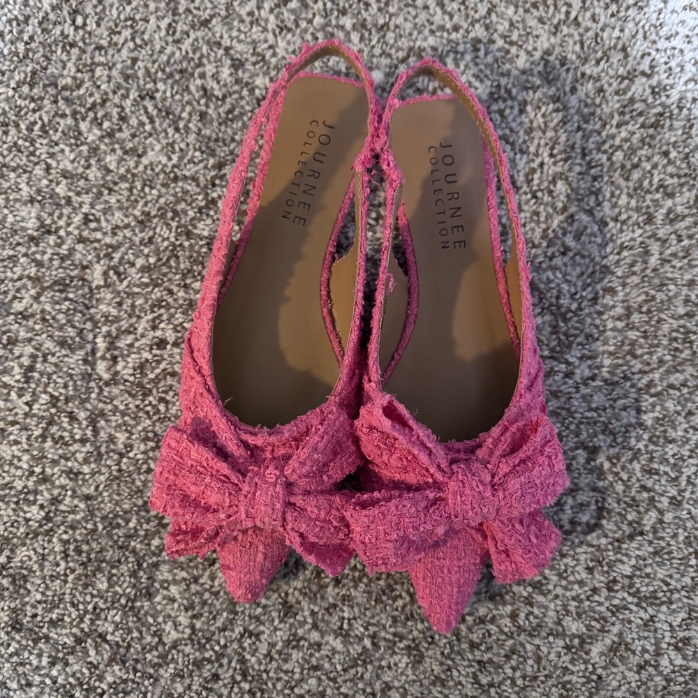 NEW Journee Pink Bow Flats